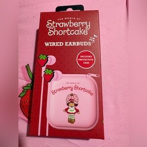 Strawberry Shortcake Pink Wired Earbuds